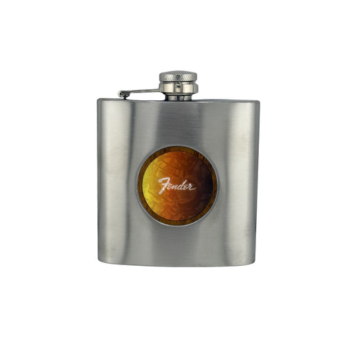 Fender White Perine Logo on Sunburst Whiskey Flask