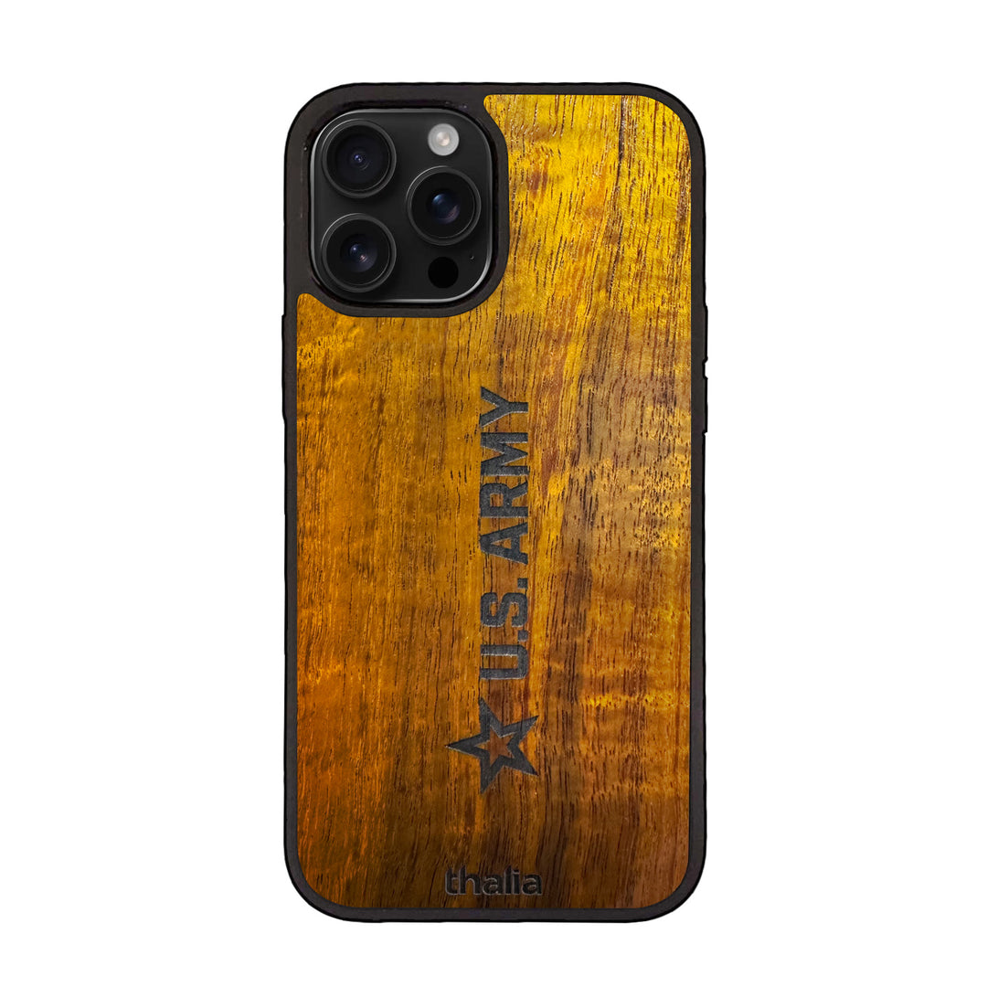 AAA Curly Hawaiian Koa Army Logo | Engraved and Inked