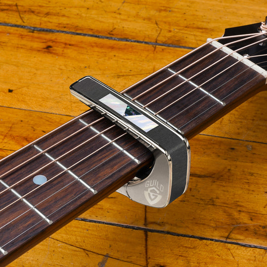 Guild V-Block Black Ebony Inked & Pearl | Officially Licensed Capo