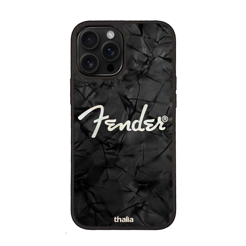 Fender Black Vertical Spaghetti Logo | iPhone Case