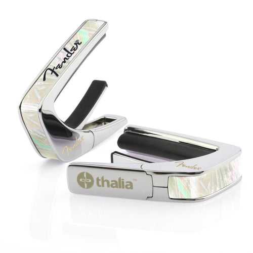 Fender Mother of Pearl with Black Spaghetti Logo | Officially Licensed Capo