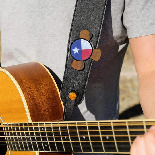 Texas Lone Star | Pick Puck Integrated Leather Strap