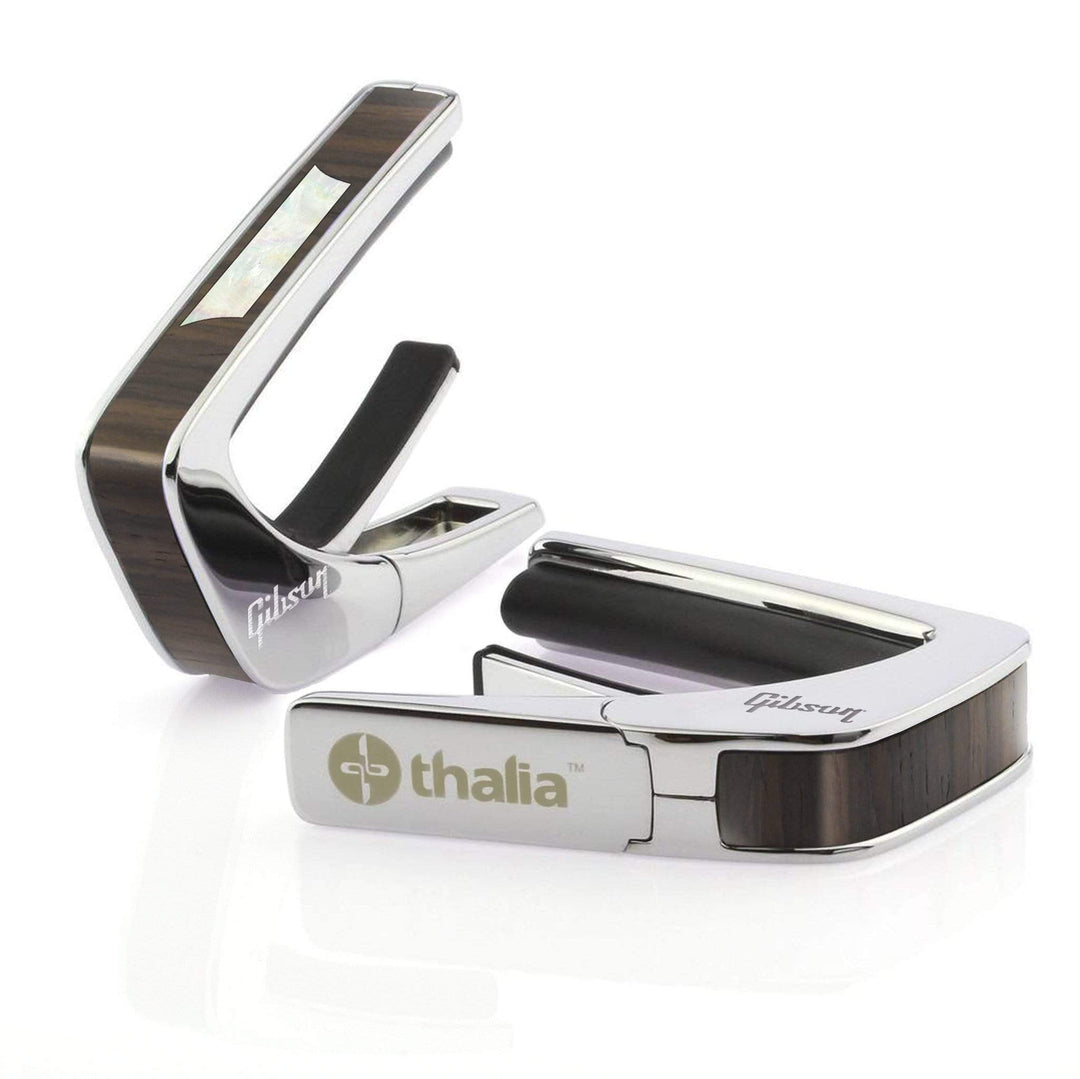 GibsonbyThalia Capo Gibson Trapezoid | Capo Chrome / Indian Rosewood / Treble (attach capo from bottom of neck)