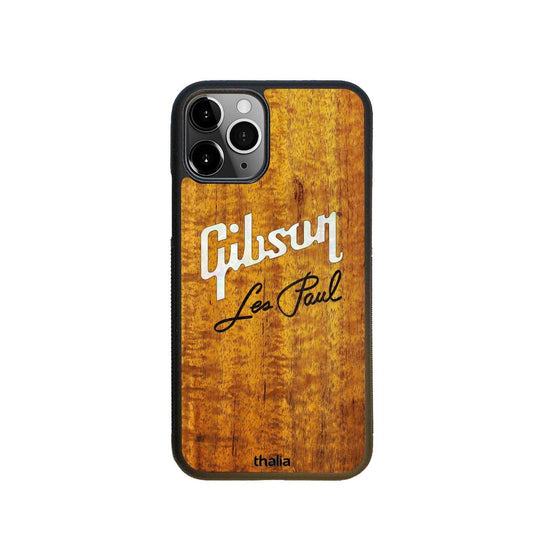 GibsonbyThalia Phone Case Gibson Pearl Logo with Les Paul Script Engraved | iPhone Case AAA Curly Koa / iPhone 11 Pro