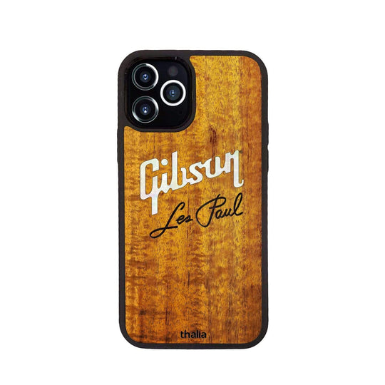 GibsonbyThalia Phone Case Gibson Pearl Logo with Les Paul Script Engraved | iPhone Case AAA Curly Koa / iPhone 12 / Pro