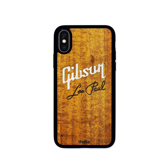 GibsonbyThalia Phone Case Gibson Pearl Logo with Les Paul Script Engraved | iPhone Case AAA Curly Koa / iPhone X/XS