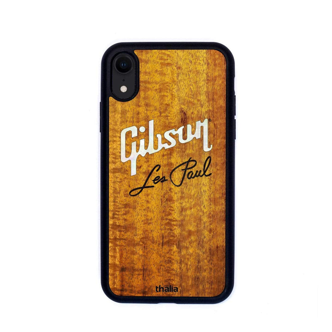 GibsonbyThalia Phone Case Gibson Pearl Logo with Les Paul Script Engraved | iPhone Case AAA Curly Koa / iPhone XR