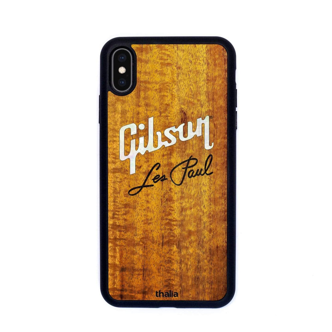 GibsonbyThalia Phone Case Gibson Pearl Logo with Les Paul Script Engraved | iPhone Case AAA Curly Koa / iPhone XS Max
