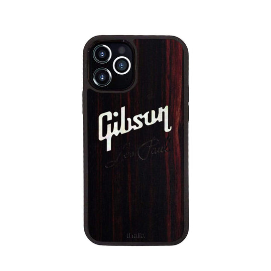 GibsonbyThalia Phone Case Gibson Pearl Logo with Les Paul Script Engraved | iPhone Case Black Ebony / iPhone 12 / Pro