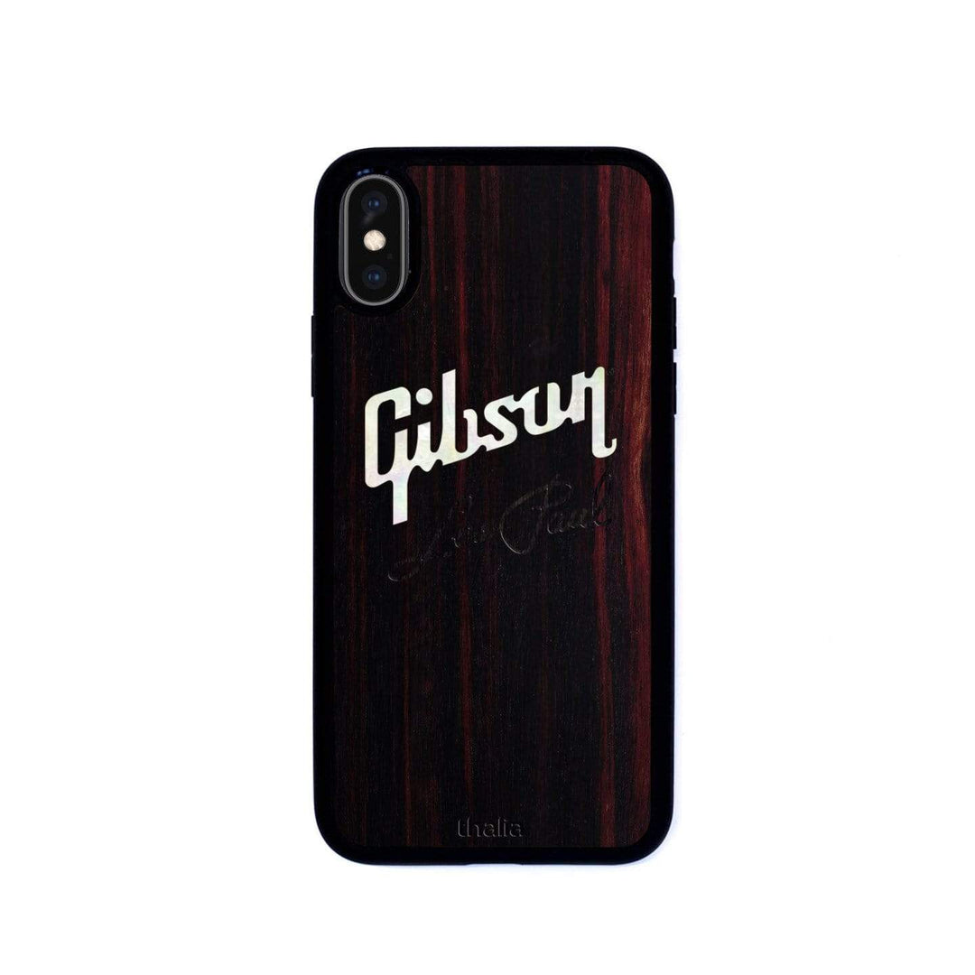 GibsonbyThalia Phone Case Gibson Pearl Logo with Les Paul Script Engraved | iPhone Case Black Ebony / iPhone X/XS
