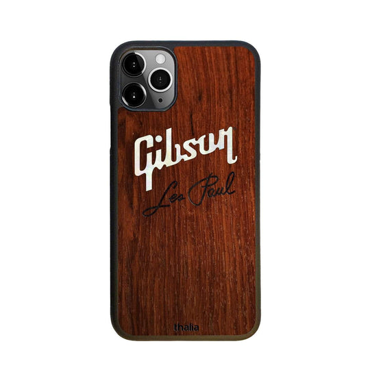 GibsonbyThalia Phone Case Indian Rosewood & Gibson Pearl Logo with Les Paul Script Engraved | Phone Case iPhone 11 Pro Max