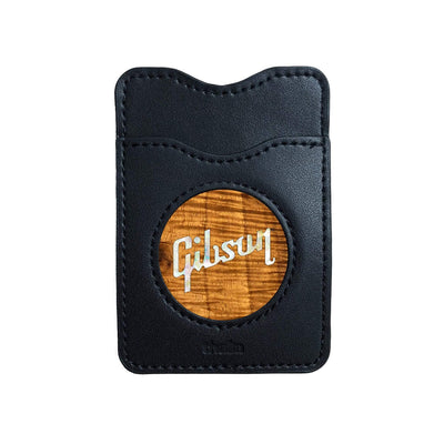 GibsonbyThalia Phone Wallet Gibson Pearl Logo | Leather Phone Wallet AAA Curly Koa
