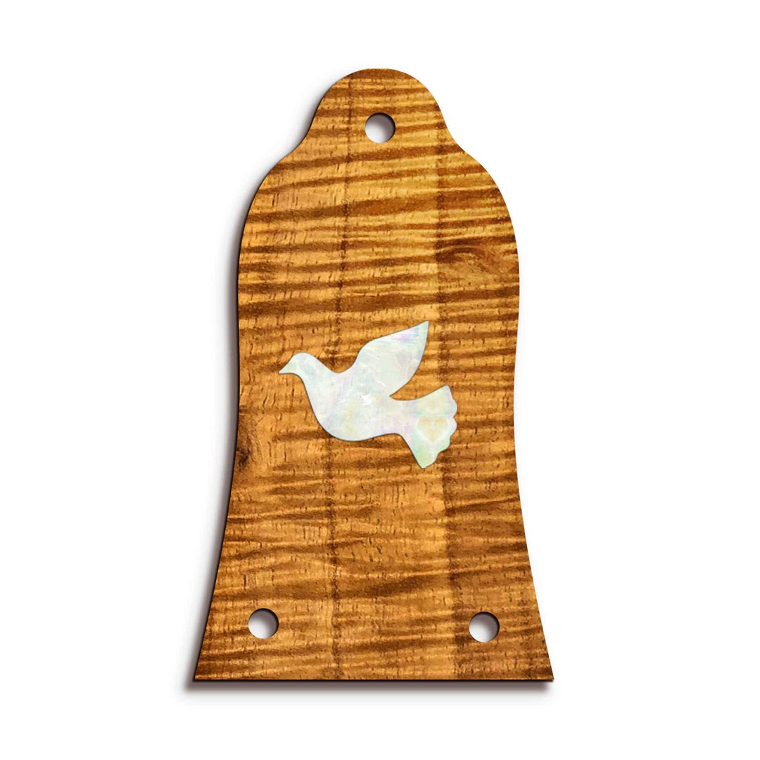 GibsonbyThalia Truss Rod Cover Custom Truss Rod Cover | Shape T11 - Fits Many Epiphone Guitars Pearl Dove / AAA Curly Koa