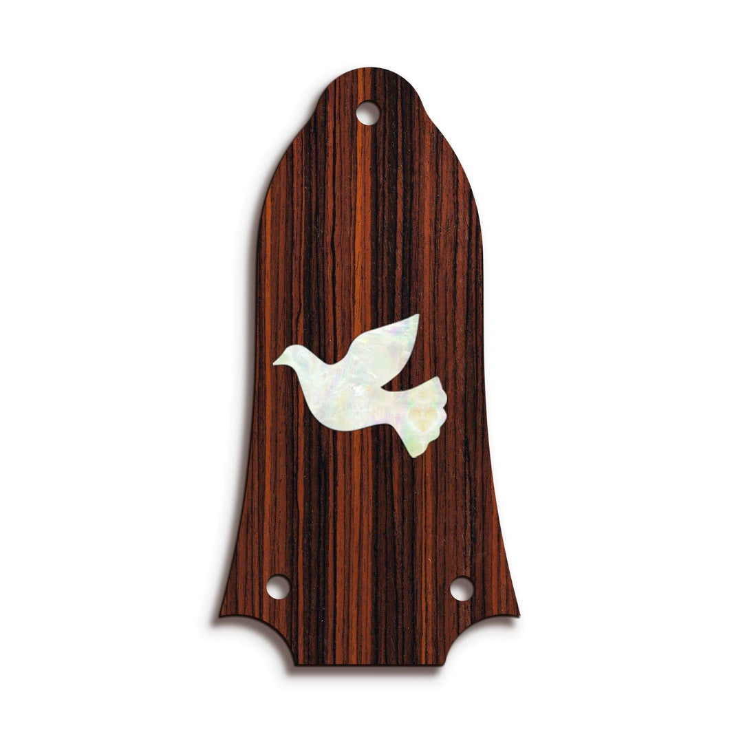 GibsonbyThalia Truss Rod Cover Custom Truss Rod Cover | Shape T6 - Fits Many Epiphone Guitars Pearl Dove / Indian Rosewood