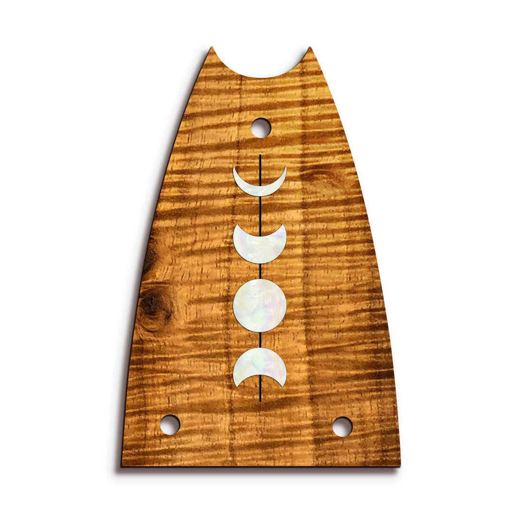 GibsonbyThalia Truss Rod Cover Custom Truss Rod Cover | Shape T7 - Fits Many Epiphone Guitars Moon Phases / AAA Curly Koa