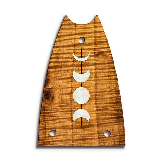 GibsonbyThalia Truss Rod Cover Custom Truss Rod Cover | Shape T7 - Fits Many Epiphone Guitars Moon Phases / AAA Curly Koa