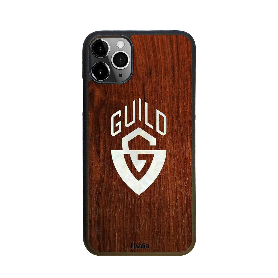 GuildbyThalia Phone Case Indian Rosewood & Guild G-Shield Pearl Logo | iPhone Case iPhone 11 Pro Max