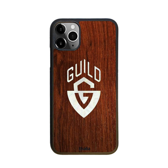 GuildbyThalia Phone Case Indian Rosewood & Guild G-Shield Pearl Logo | iPhone Case iPhone 11 Pro Max