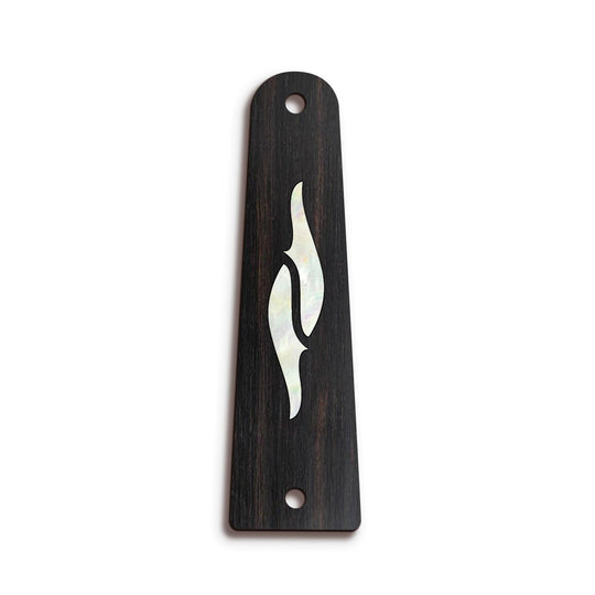 TaylorbyThalia Truss Rod Cover Classic Taylor Inlay Truss Rod Cover | Shape T14 - Fits 2 Hole Taylor Guitars 800 Series Element / Black Ebony