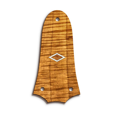 TaylorbyThalia Truss Rod Cover Classic Taylor Inlay Truss Rod Cover | Shape T3 - Fits 3 Hole Taylor Guitars Solitaire / AAA Curly Koa