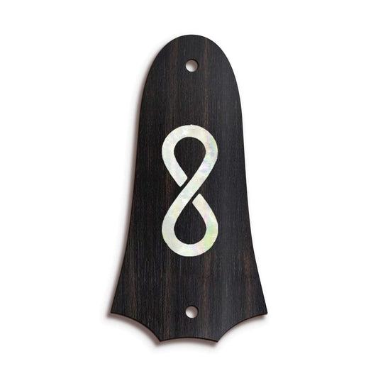 TaylorbyThalia Truss Rod Cover Custom Truss Rod Cover | Shape T4 - Fits 2 Hole Taylor Guitars Pearl Infinity / Black Ebony