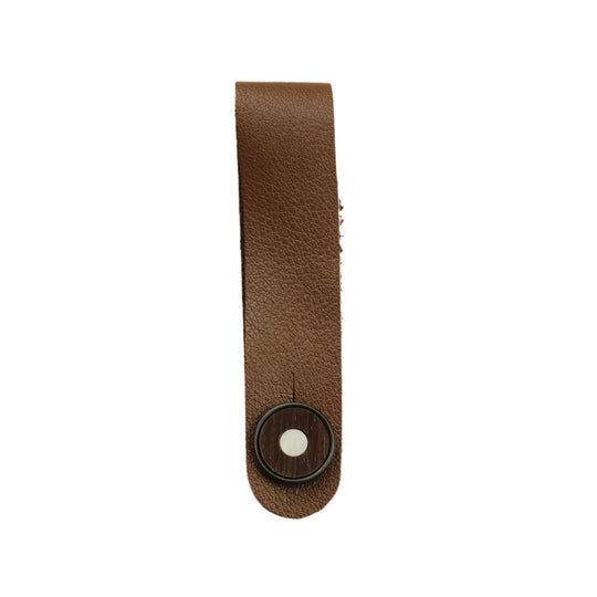 Thalia Leather Strap Tie Mother of Pearl & Exotic Wood | Leather Headstock Strap Tie Brown / Black / Indian Rosewood