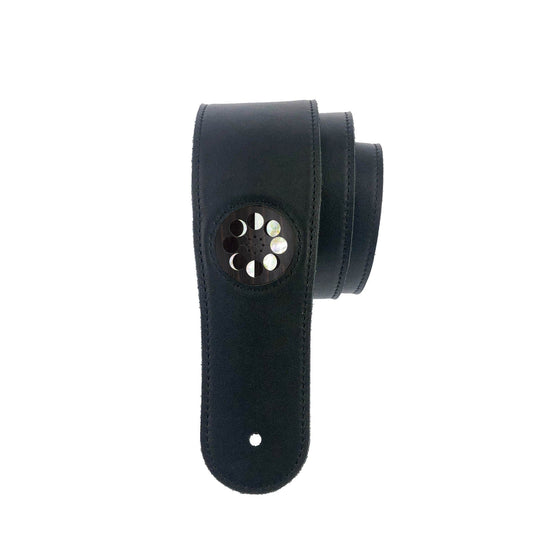 Thalia Strap Black Ebony & Pearl Moon Phases Inlay | Italian Leather Strap Black / Standard