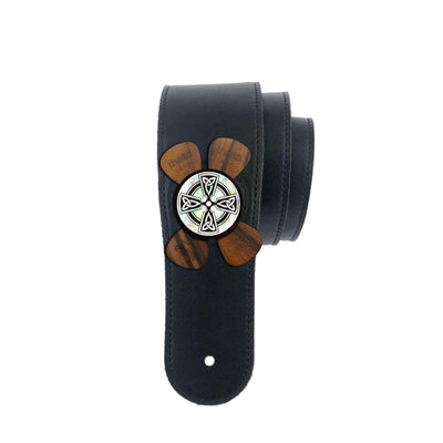 Thalia Strap Pearl Celtic Cross | Pick Puck Integrated Leather Strap Black Ebony / Black / STANDARD