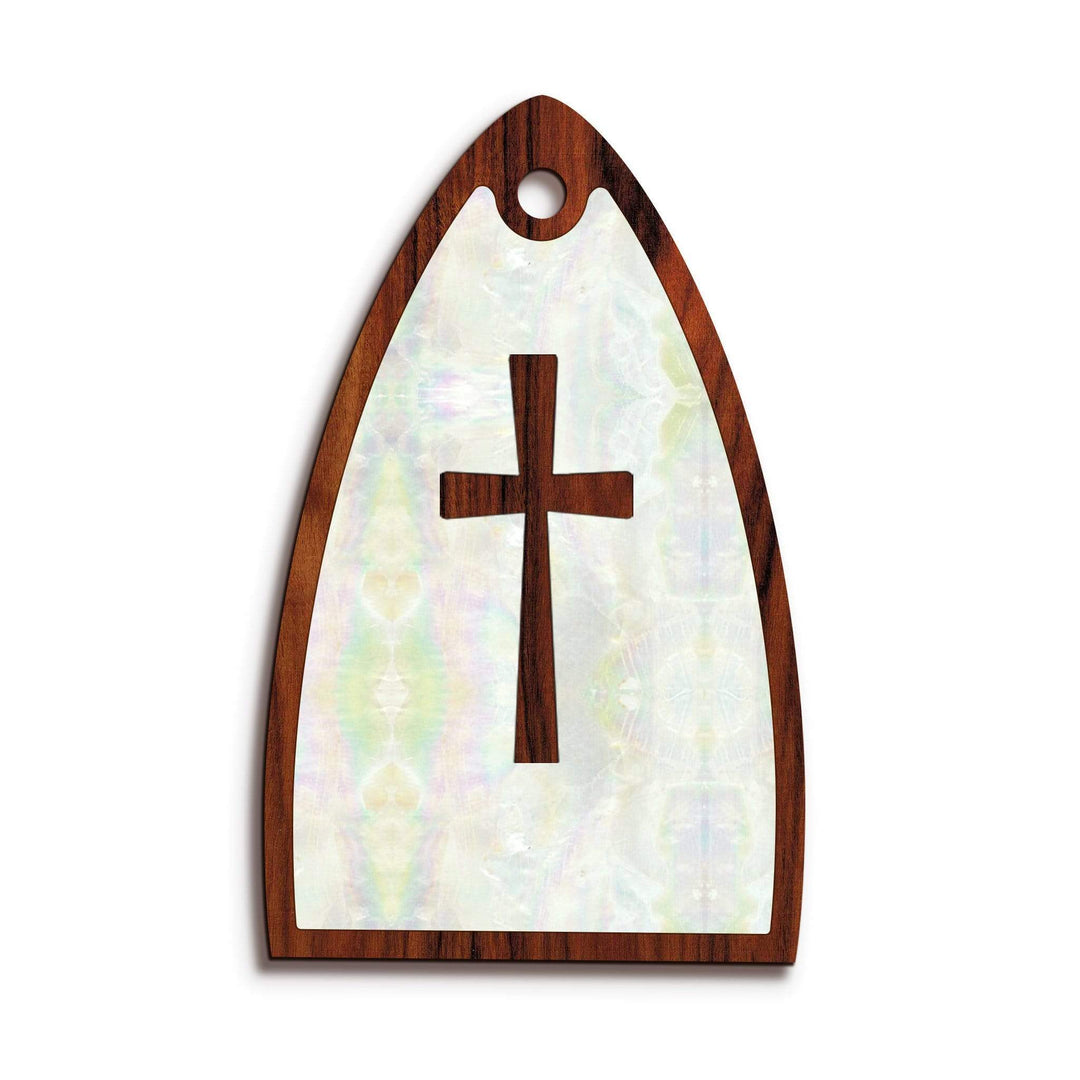 Thalia Truss Rod Cover Custom Truss Rod Cover | Shape T12 - Fits Many PRS Guitars Cross in Pearl / Santos Rosewood