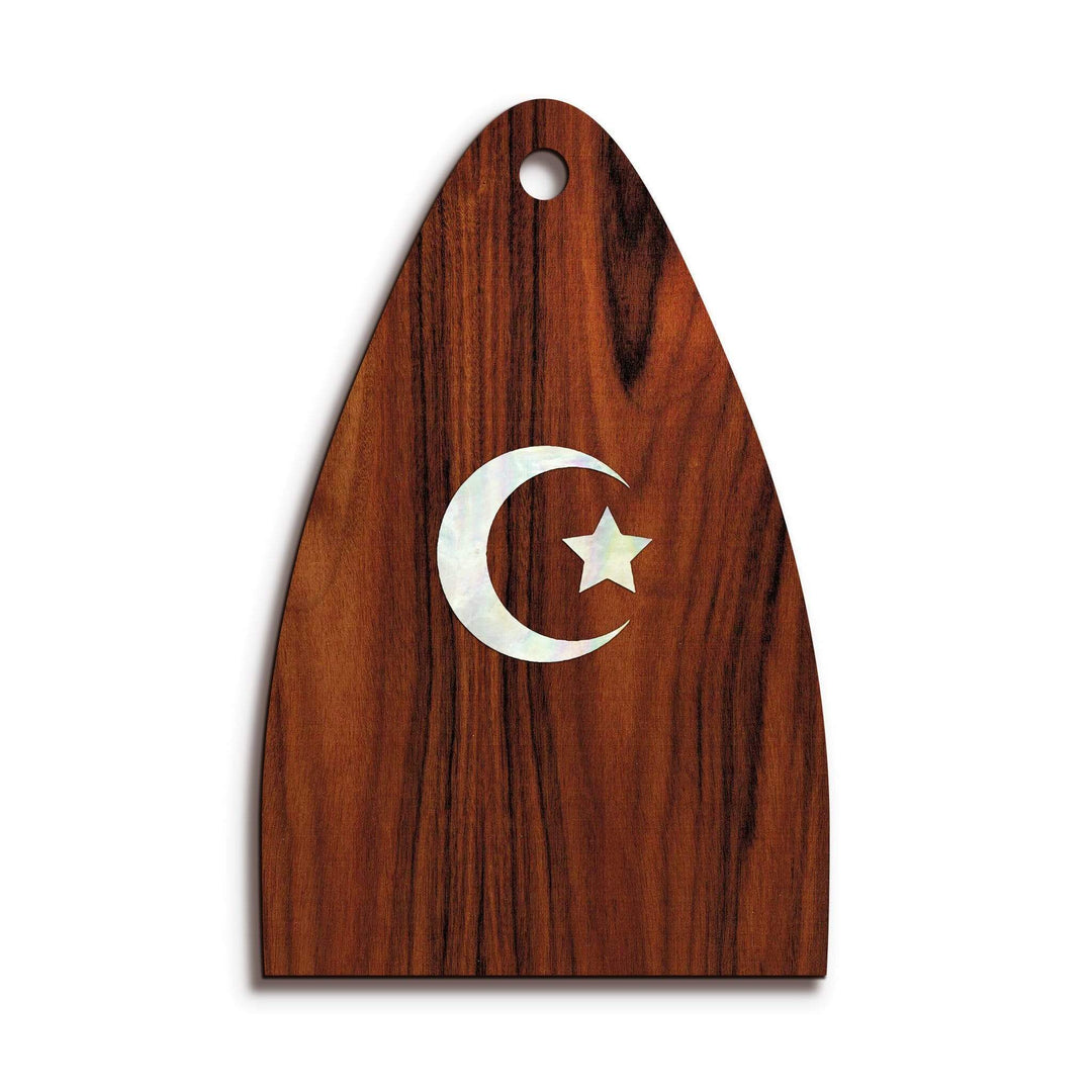 Thalia Truss Rod Cover Custom Truss Rod Cover | Shape T13 - Fits Many PRS Guitars Pearl Crescent Moon / Santos Rosewood