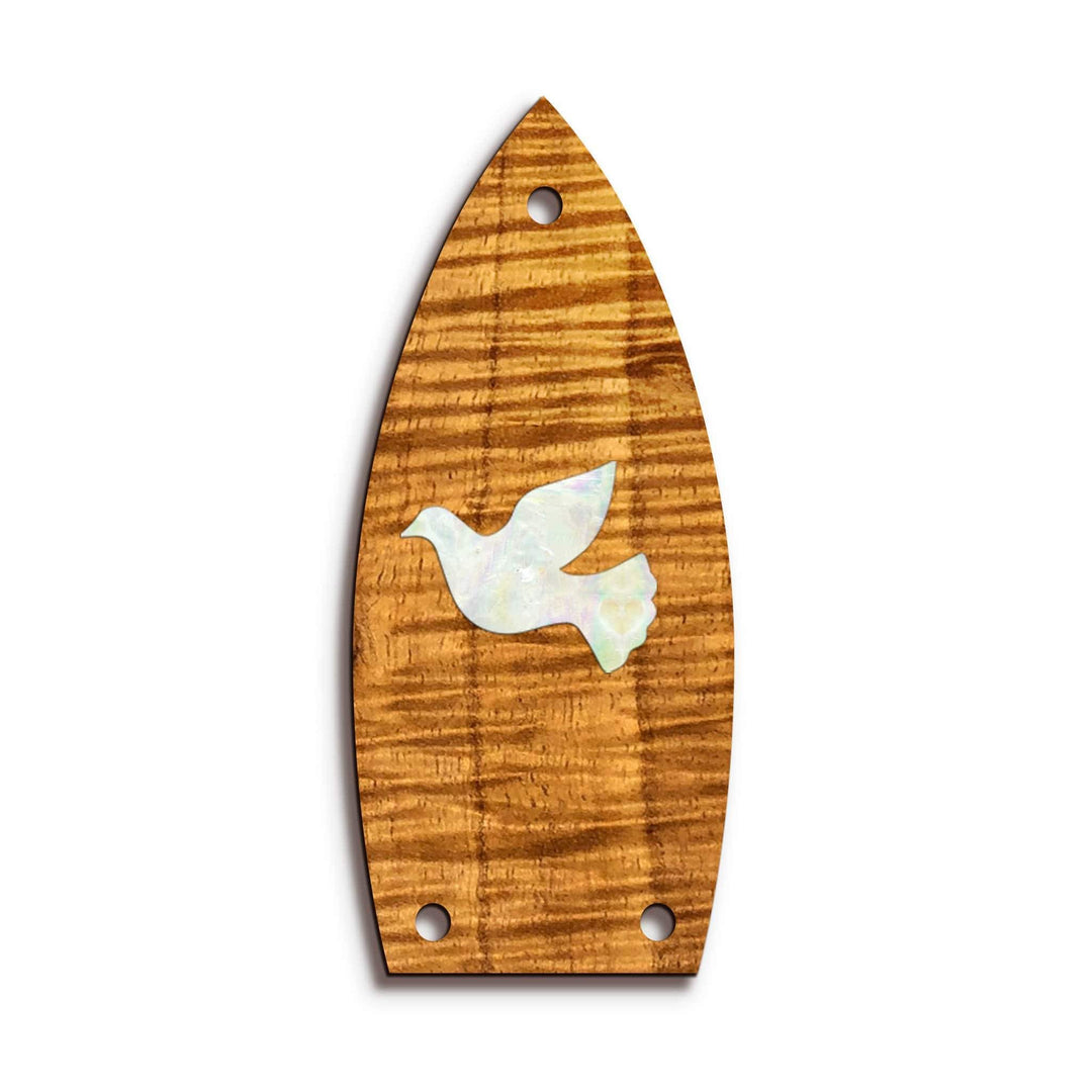 Thalia Truss Rod Cover Custom Truss Rod Cover | Shape T9 - Fits Most Gretsch Guitars Pearl Dove / AAA Curly Koa